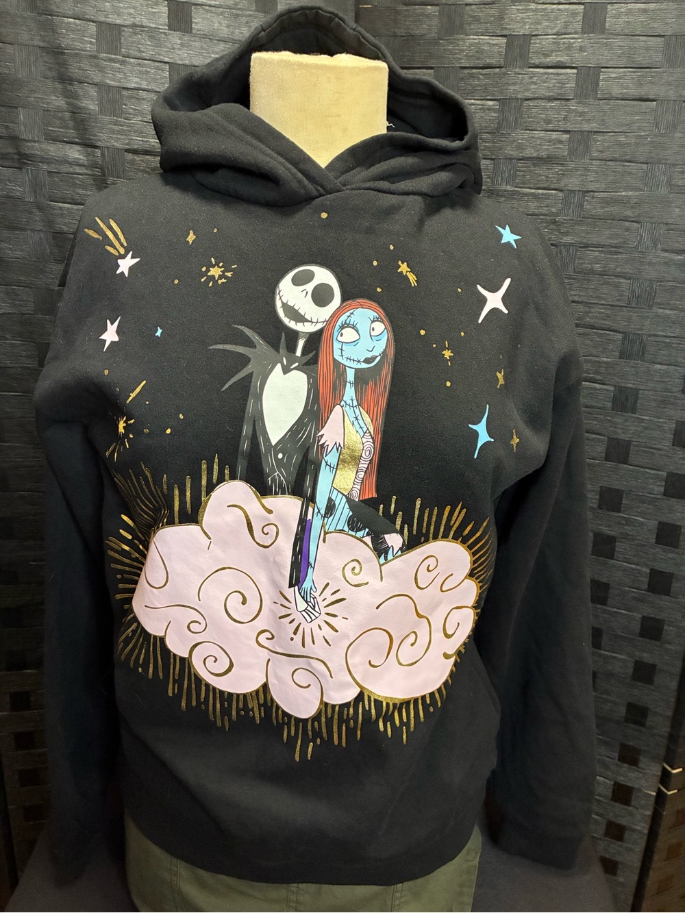 Disney Black Nightmare Before Christmas Jack & Sally Graphic Hoodie